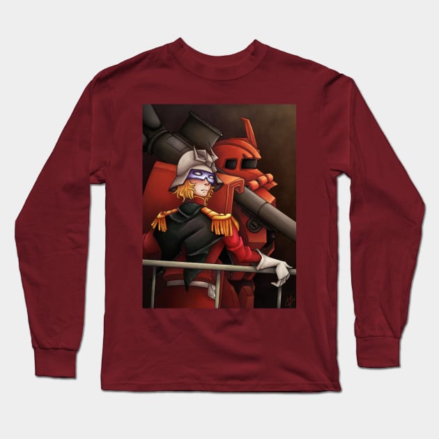 Char Aznable // Zaku II Long Sleeve T-Shirt by vdrawsrobots